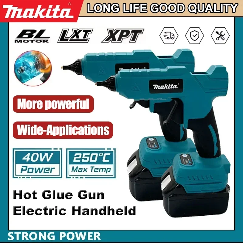 

Беспроводной электрический ручной клеевой пистолет Makita для ремонта и DIY, термопистолет для сварки, с насадкой против ожогов, для аккумулятора 20В