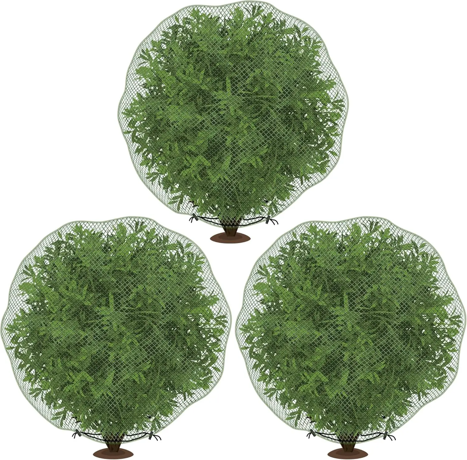 

3-Pack Reusable Deer Netting for Plants, 7.8x7.8 Ft Garden Mesh Cover Protects from Animals and Weather