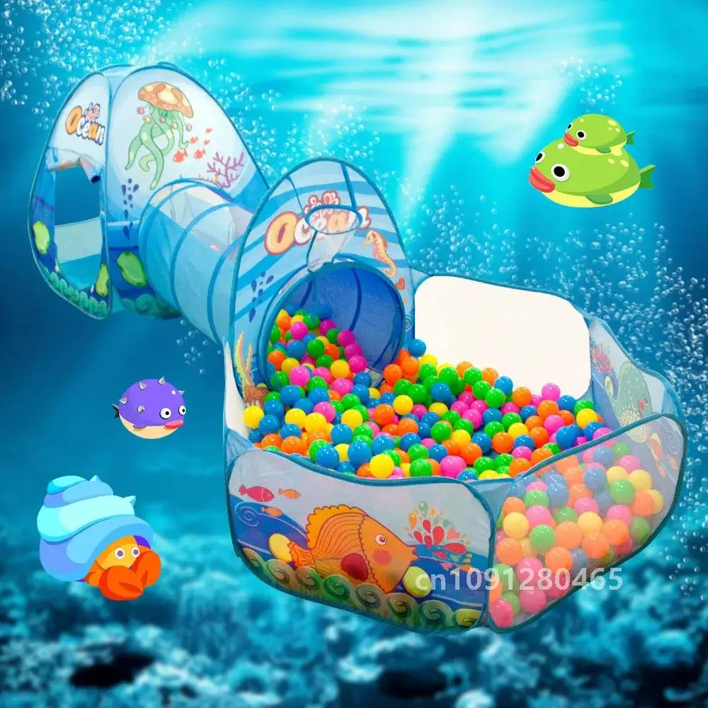 3 In 1 Children Ball Pool Baby Ballon Playpen Portable Kids Tent Ball Pit Crawling Tunnel Kid Playground Yard Rooom Pool Gift