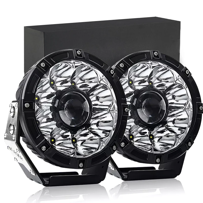 

Лазерный круглый фонарь 7 дюймов 60 Вт 1900 м для внедорожников 4x4, светодиодный рабочий фонарь для автомобиля