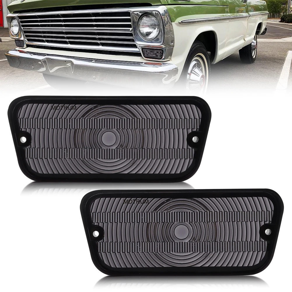 2 uds para 1967 1968 1969 1970 1971 Ford F100 F-100 camión luz de circulación diurna luz de señal de giro cubierta de luz de estacionamiento
