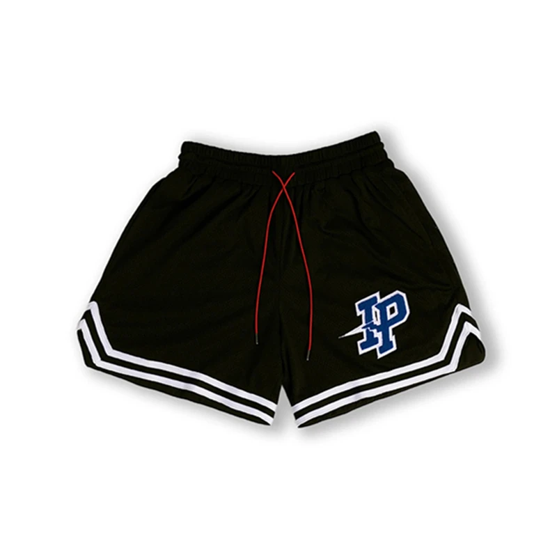 American Casual Sports Shorts New Spliced Men\'s Four-Point Shorts Summer Basketball Shorts Letter Embroidery Mid-Waist Pants