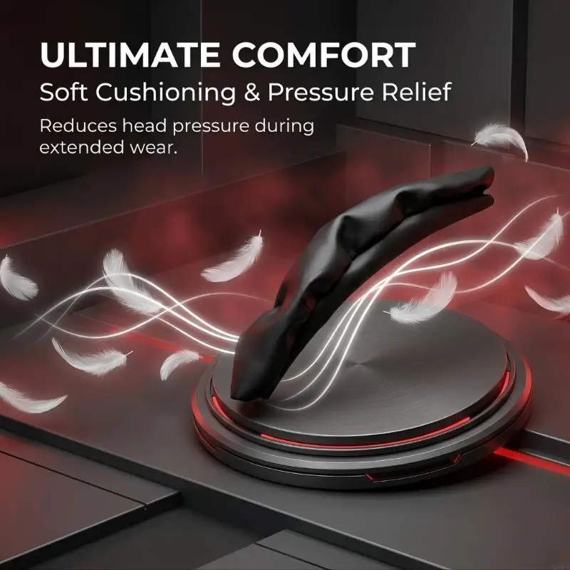 Q6PA Replacement Headphone Headband Cushion for Cloud 2 Model, Black Padded Band Component That Installs Without Cutting