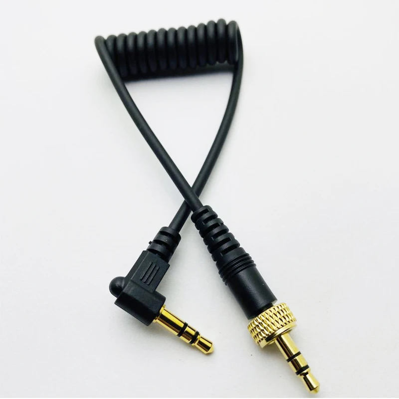 3.5mm Right Angle to 3.5mm Straight Stereo Jack Cable Camera Connect to Sony D11/V1/D21 Sennheiser Wireless Microphone