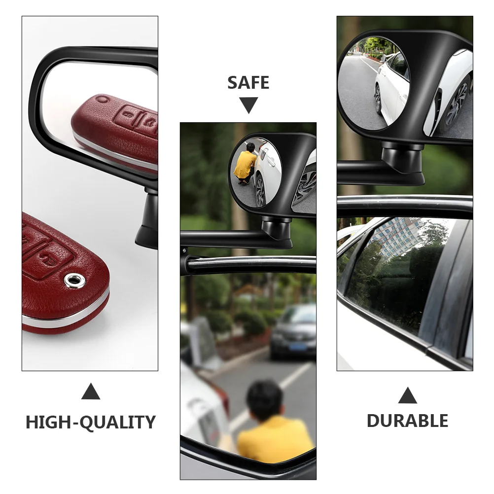 

Premium Auto Auxiliary Mirror Rotatable Adjustable Rearview Mirror for Car Side Blind Spot Protection and Reversing Safety
