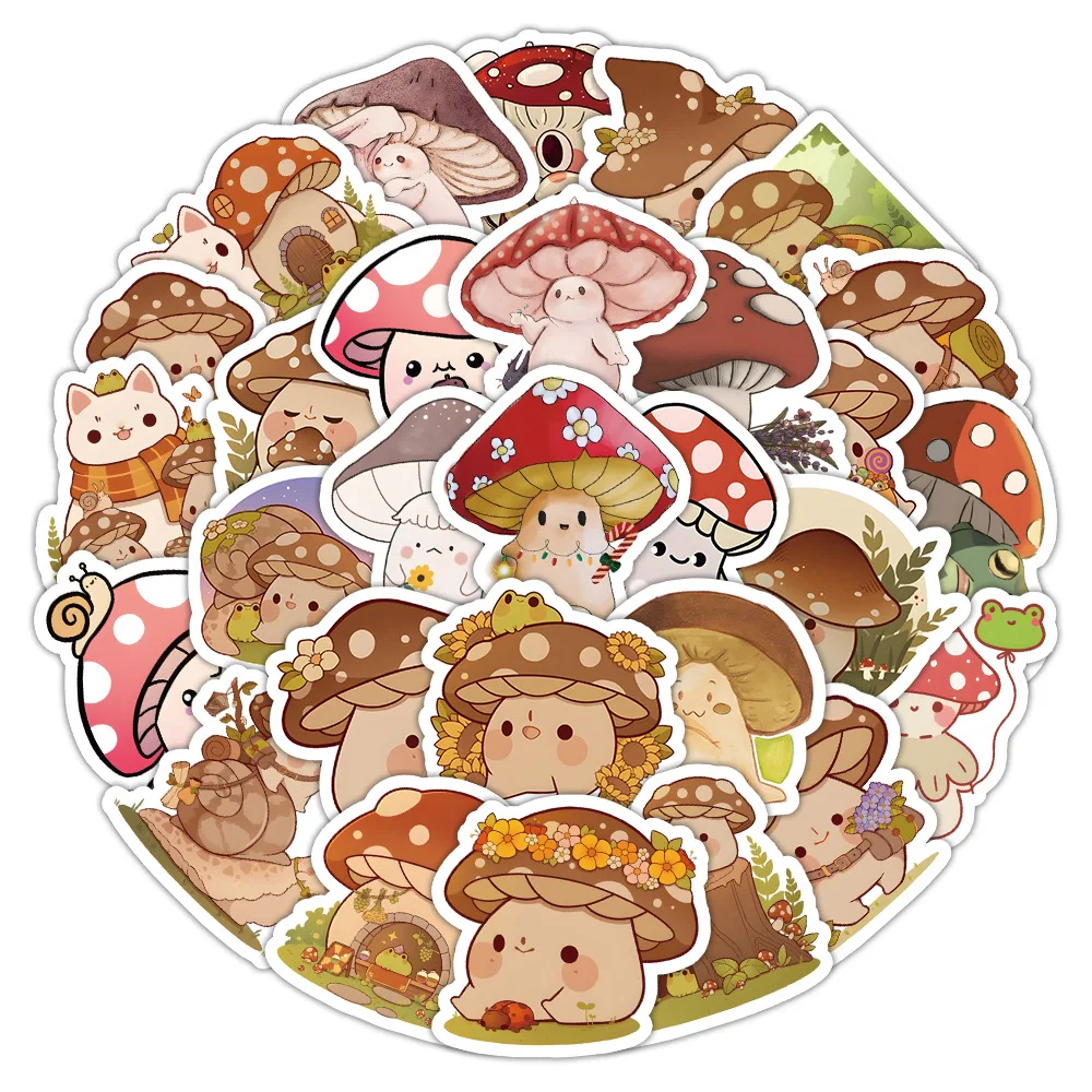 10/30/54PCS Fungo Del Fumetto Adesivi Creativo Graffiti Meme Divertente Personificazione Decorazione Del Telefono Del Computer Portatile Chitarra Bici Decalcomanie