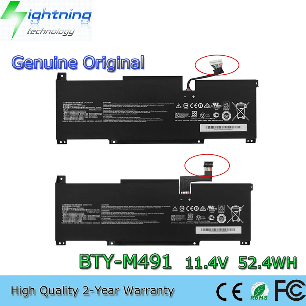 

BTY-M491 11,4 В, 52,4 Втч аккумулятор для ноутбука MSI Modern 15 A10M A11M Stealth 15M A11M Summit B15