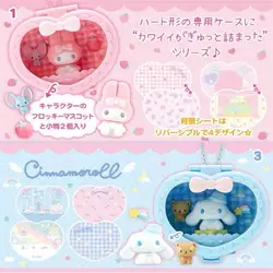 Sanrio Character Melody Pochacco Kuromi Little Twin Stars Cute Heart Box Mini Ornament Pendant Keychain Anime Cartoon Plush Toys