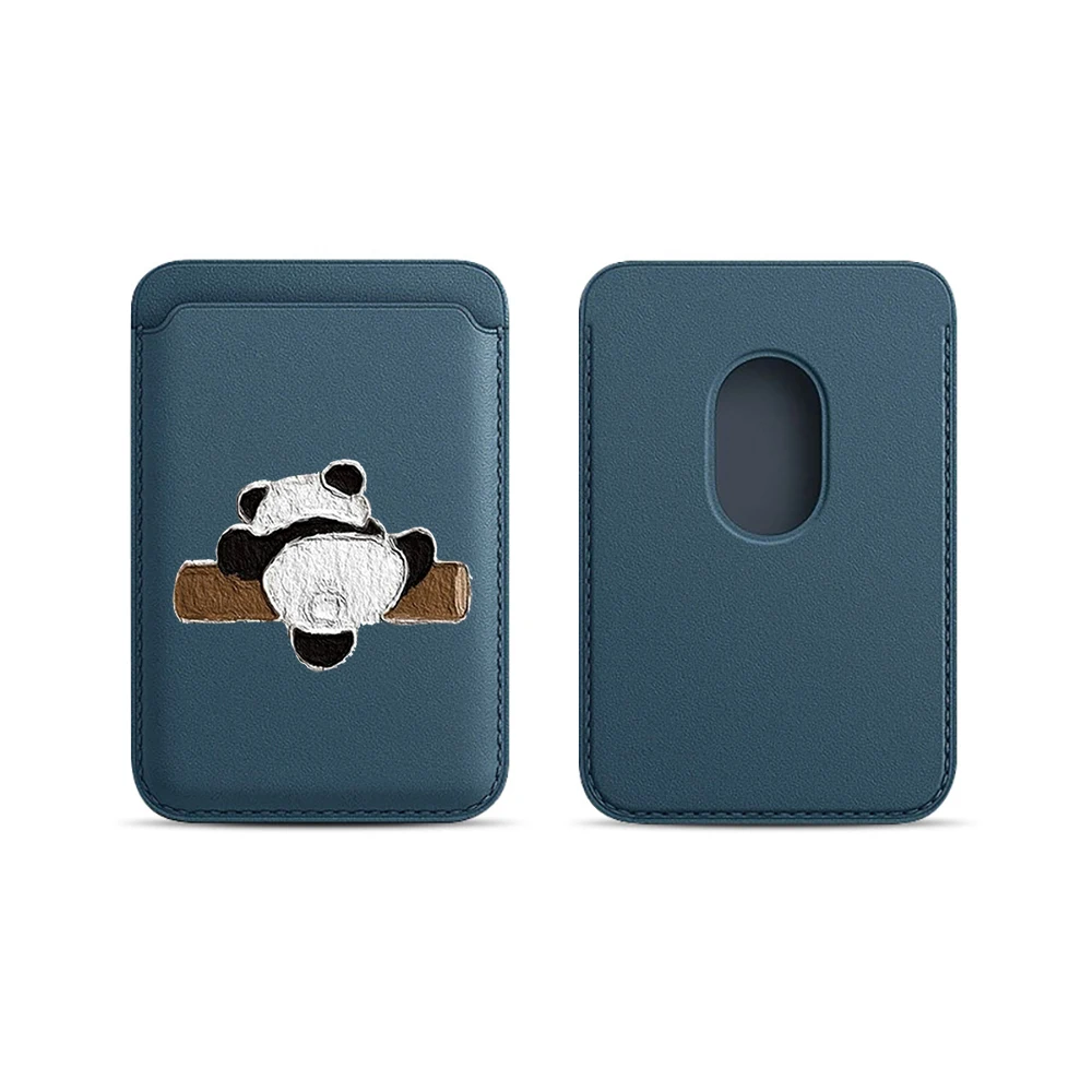 Niedliche Panda-Leder-Kartenhülle für Magnetische Hüllen, Geeignet für alle iPhones, für Magsafe-Kartenhalter, Handy-Rückentasche – Detail 7