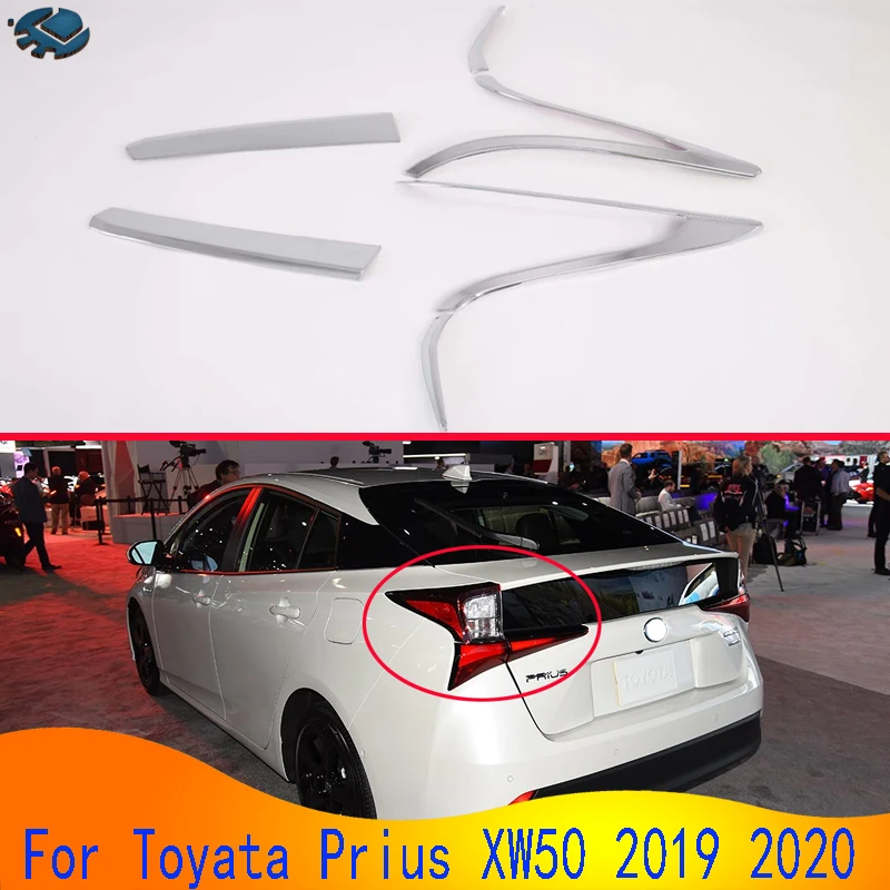 For Toyata Prius PHEV XW50 2019 2020 Car Accessories ABS Chrome Trim Tail Light Rear Back Frame Lamp Cover molding