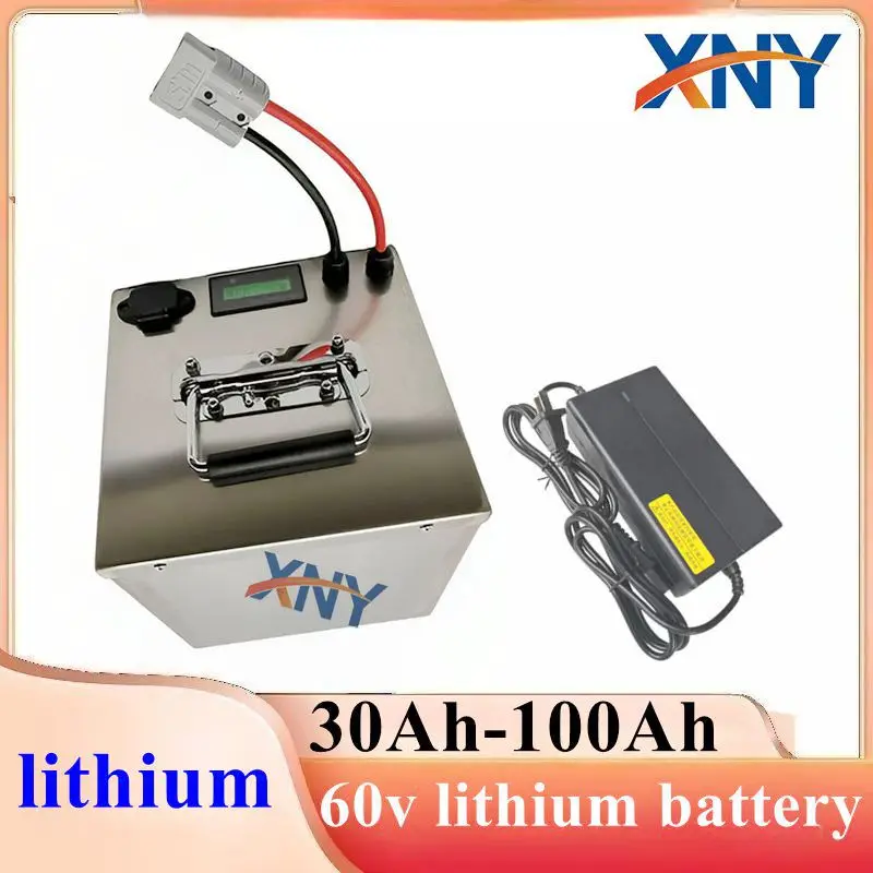 

50Ah 60V 40Ah 60Ah 60V 80Ah 100Ah Lithium Battery Li Ion For 3000w Scooter Bicycle Motorcycle + 10A Charger