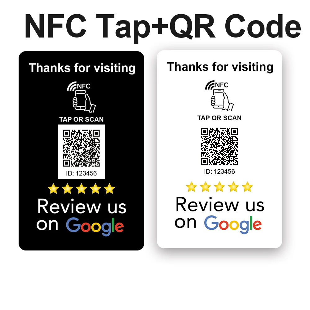 NFC QR Code Business Card Compatible Google Review for Small Business Marketing Boost Your Business Programmable NFC Cards