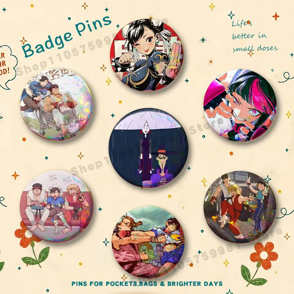 S-Street Chun-Li F-Fighter Anime Badges Pins Button Custom Anime Role Old-school Brooches Cartoon Collar Gifts