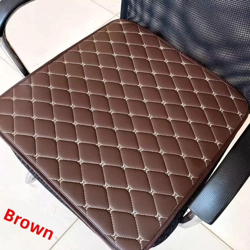Premium Non-Slip Seat Cushion Genuine Leather, Skin-Friendly Office Home Chair Pad, All-Season Comfort with Scratch Protection