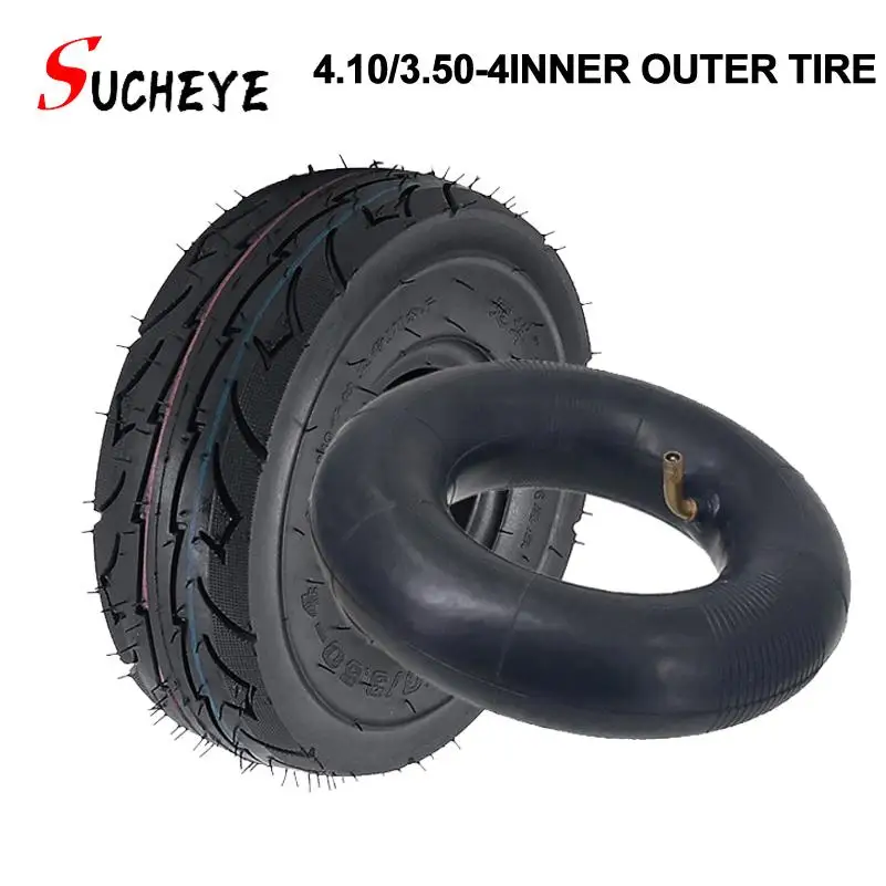 

10 Inch 4.10/3.50-4 Inner Tube Outer Tyre 410/350-4 Pneumatic Wheel Tire for Electric Scooter, Trolley Accessories