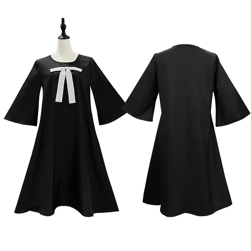 Spy x Family Anya Forger Cosplay Costume Black Dress Girls Halloween Carnival Costumes view 2