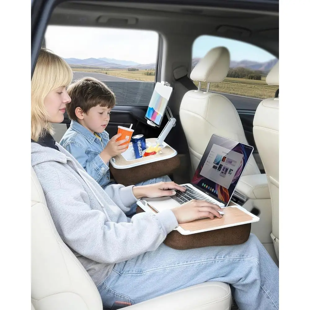 

Портативный автомобильный столик с ковриком для мыши, держателем для планшета на заднем сиденье для детей, поднос-столик для переднего сиденья автомобиля и поднос-столик для автомобиля/дивана
