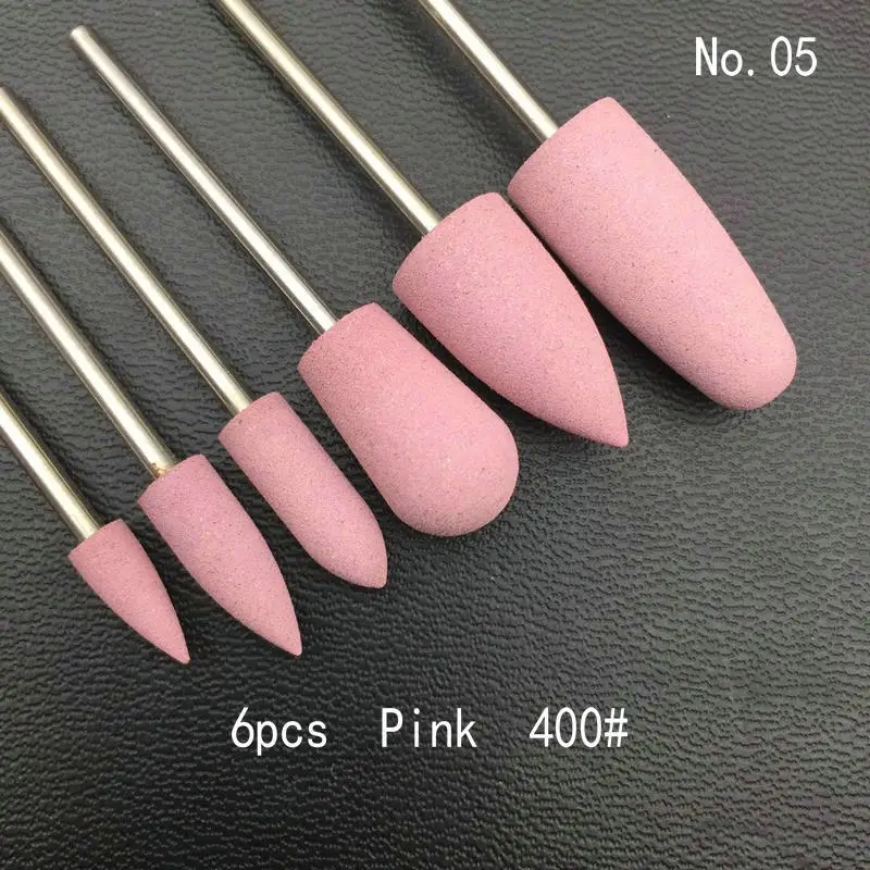 6 pz/set Fresa per trapano per unghie in gomma siliconica per punta per manicure Lucidatrice flessibile Strumenti elettrici per lima per unghie