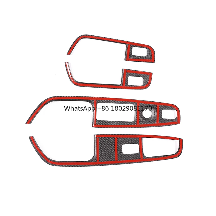 Cubierta de Panel de botón de cristal para ventana de Alfa Romeo Stelvio, marco de decoración, accesorios interiores de fibra de carbono Real, 2017-2021