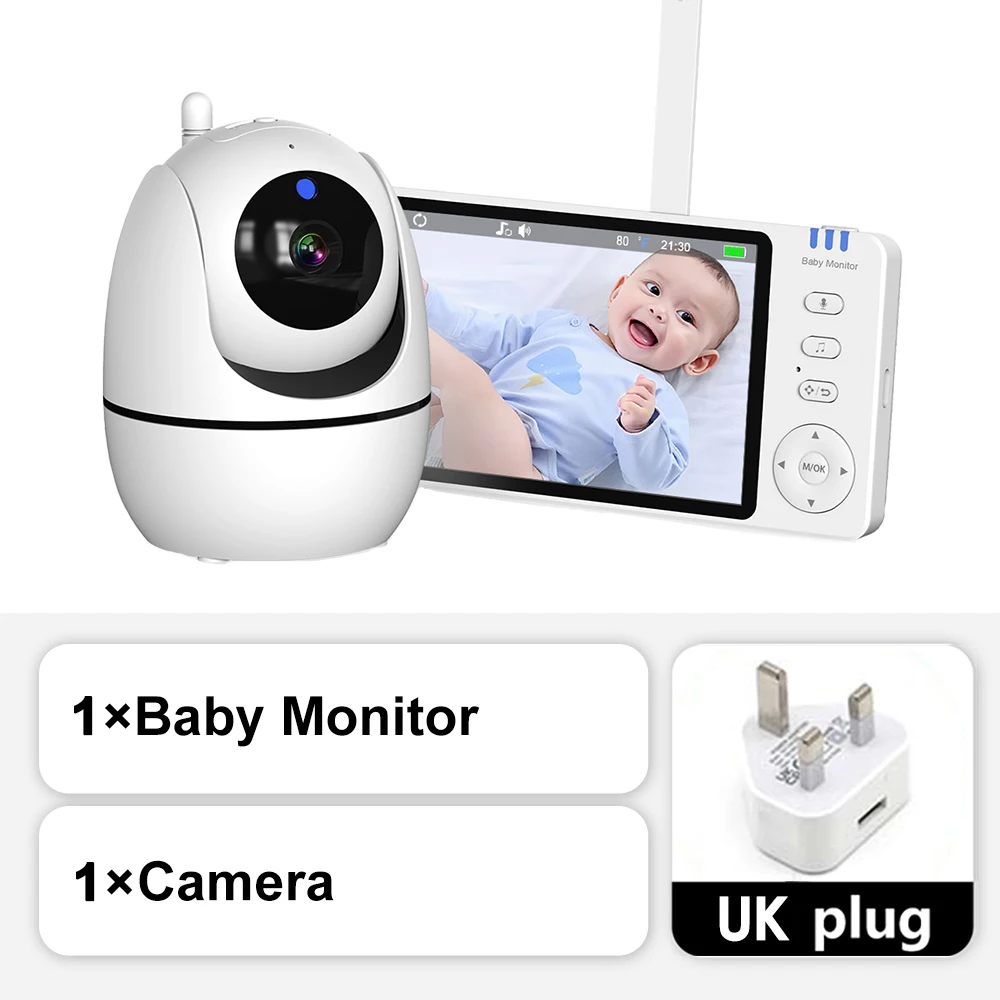 5 ''Video Babyfoon 2.4G Moeder Kinderen Nachtzicht Zoom PTZ Videobewakingscamera's Met Temperatuurweergave Scherm ABM501