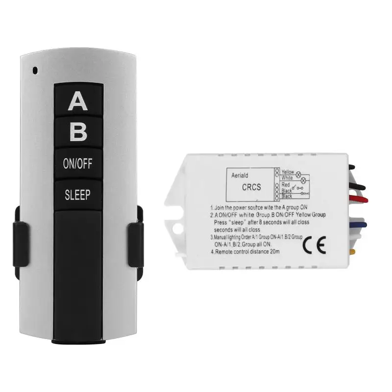 Channel ON/OFF 220V Wireless Remote Control Switch Receiver Transmitter for Lamp Light Electrical Equipments Drop Ship