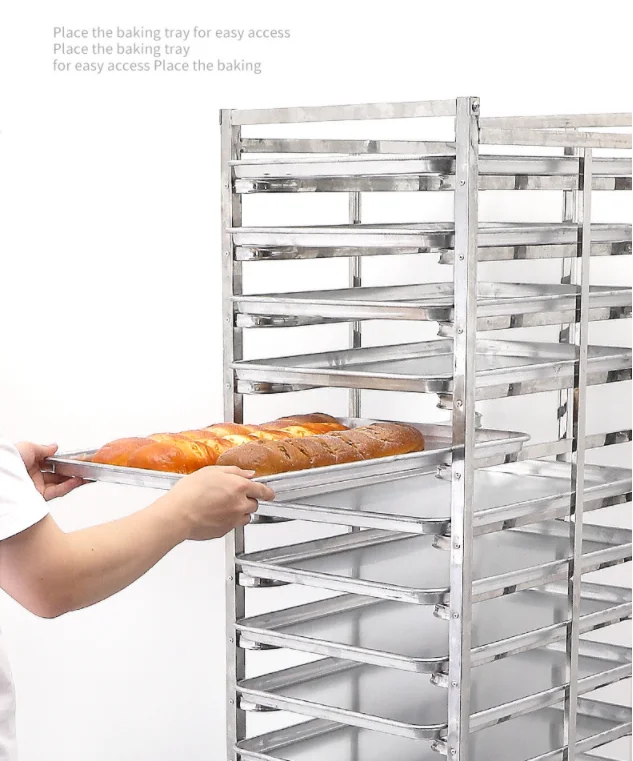 201/304 Stainless Steel Bakery Cooling Rack Trolley Stainless Steel Bakery Pan Tray Rack Trolley