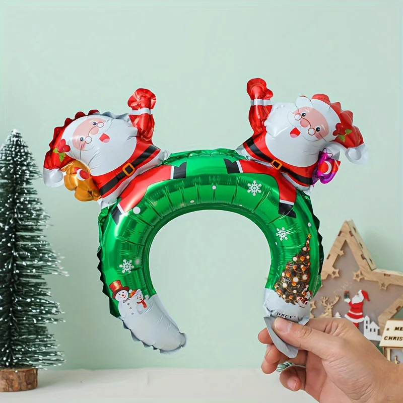 20 قطعة رأس بالون عيد الميلاد بأنماط مختلفة، سهلة الارتداء، تصميم ذاتي الغلق، آمن ومريح