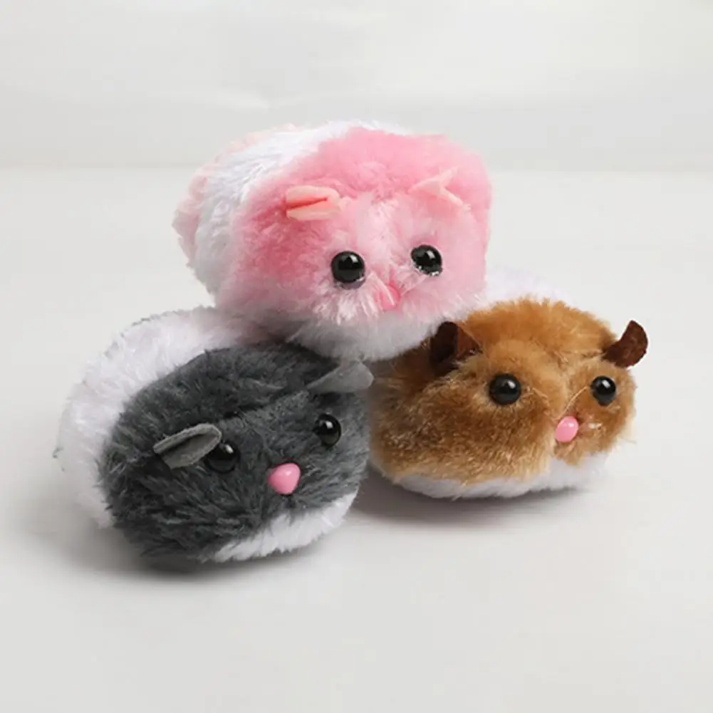 Cat Toy Mouse Movable Cat Toy Mouse Cat Toy with Vibrating Mouse Fluffy Plush Mice for Cats Kitten Pets Pull String for Indoor
