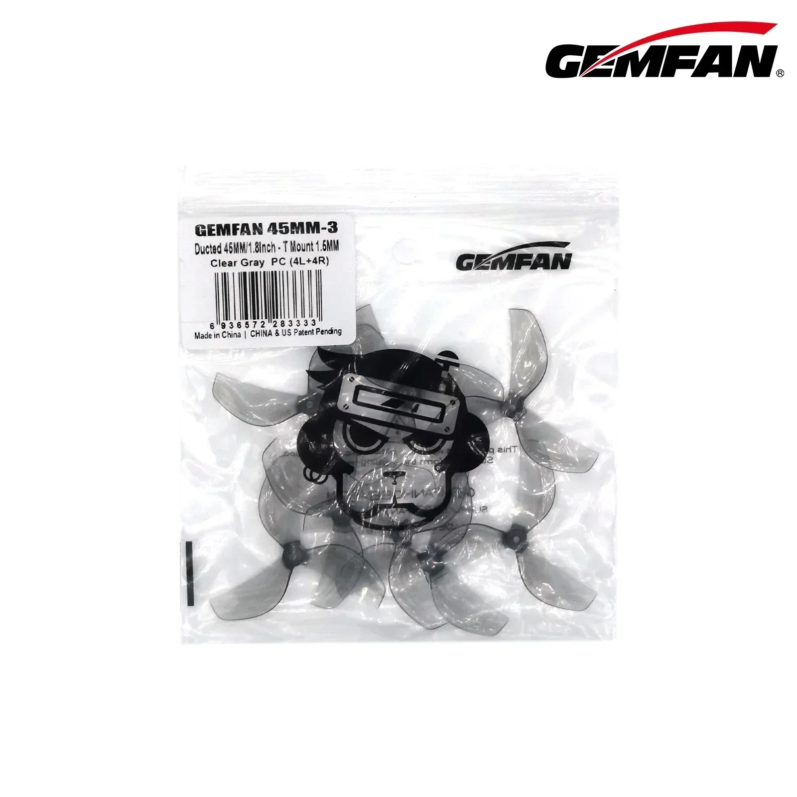 12 pares (12CW+12CCW) Gemfan 45 mm Hélice de 2 aspas / 3 aspas Montaje en T 1 mm / 1,5 mm (color aleatorio)