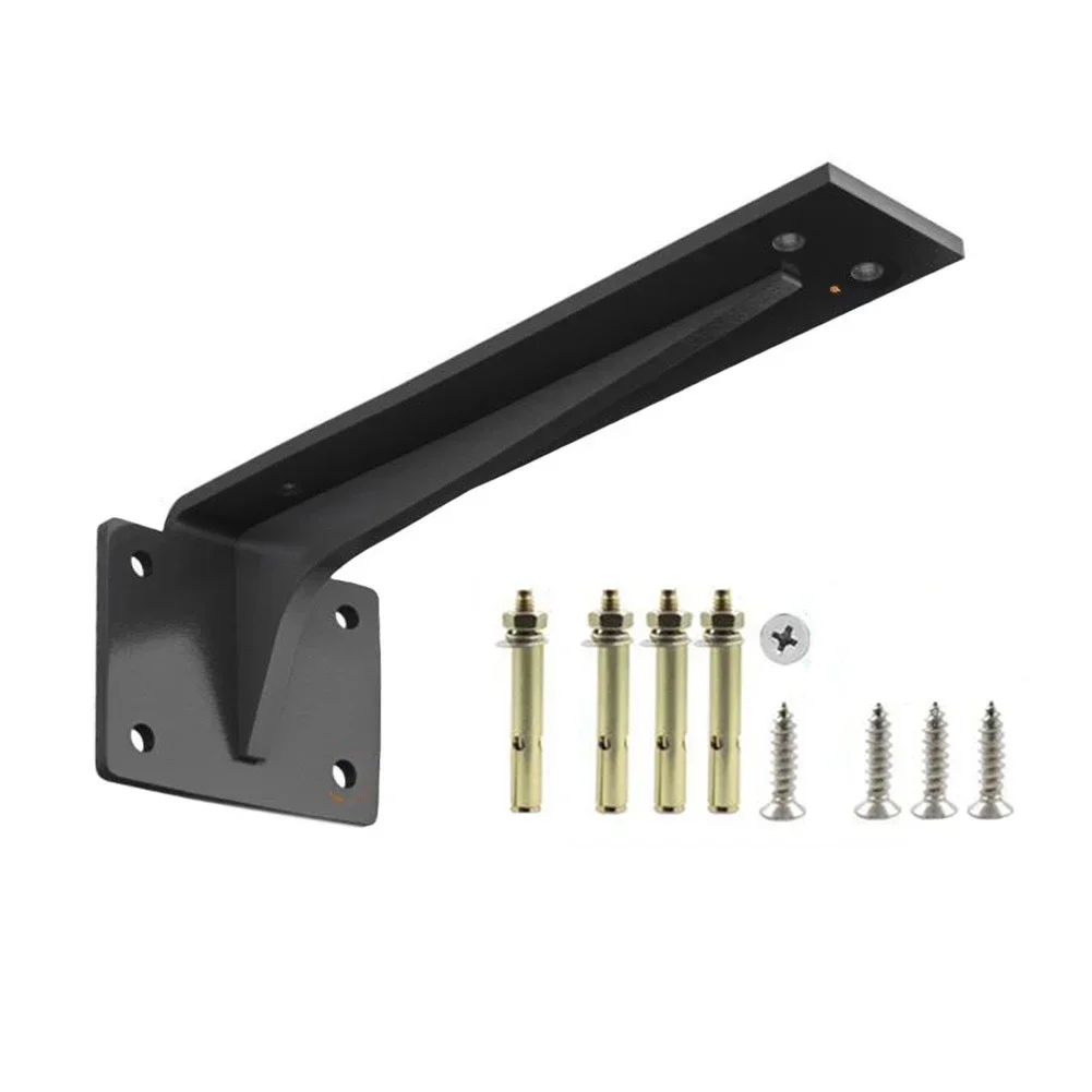 150-500mm Metal Floating Shelf Bracket Wall Mount Heavy Duty For Wood Shelves Support Black Cold