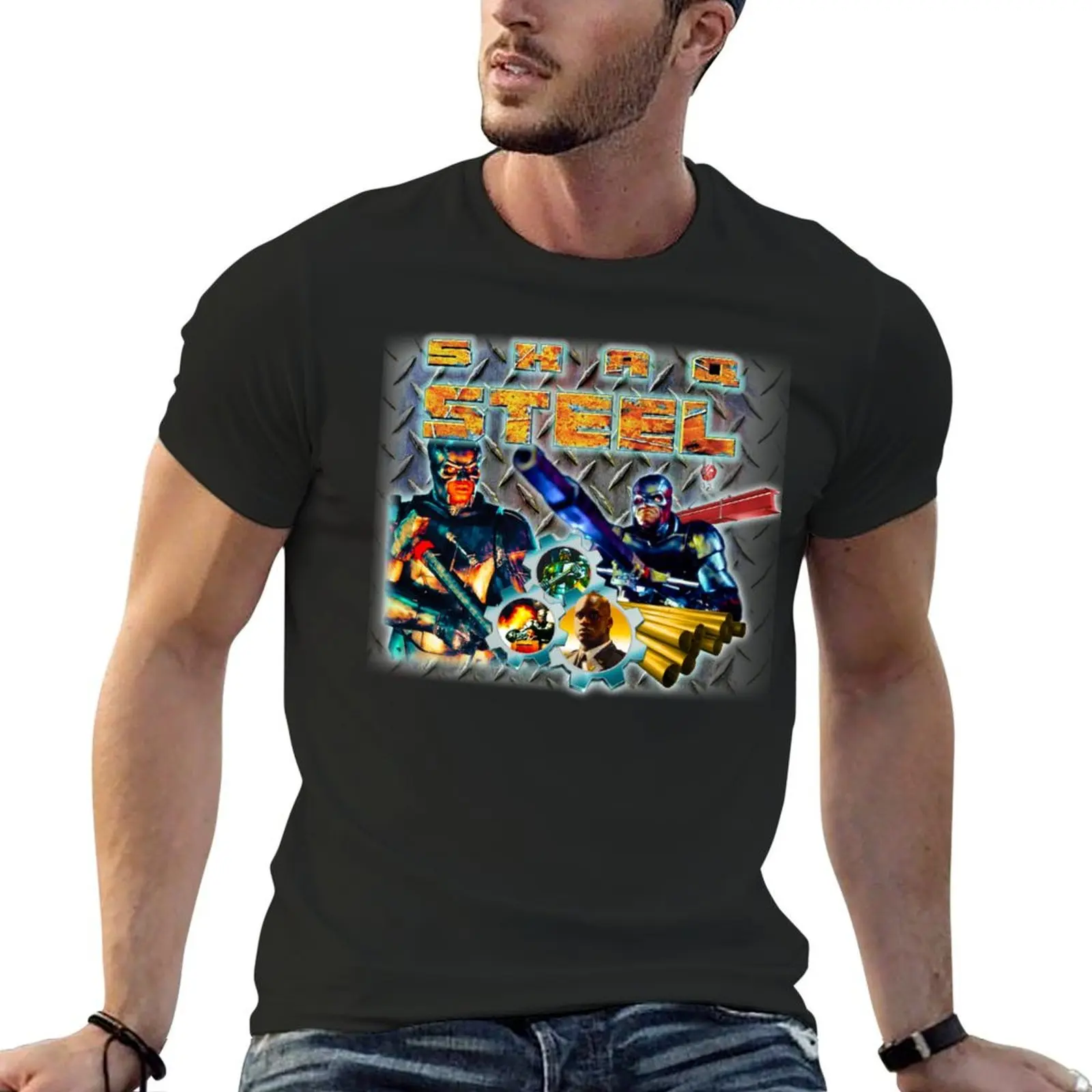 Steel T-Shirt street wear man t shirt graphic t shirt vintage anime tshirt Men's clothing