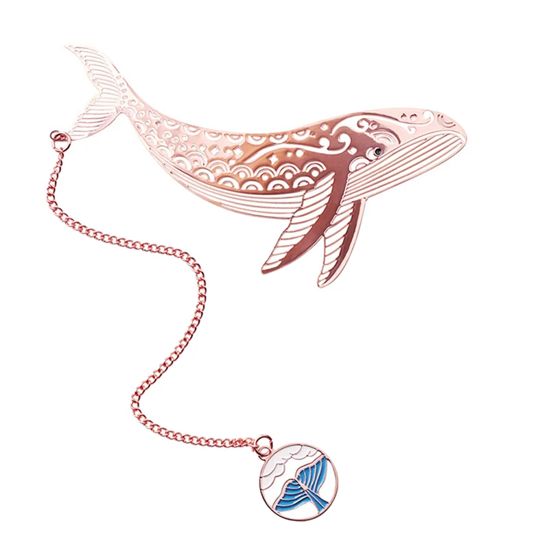 Marque-page baleine en métal, cadeau d'anniversaire pour les amoureux des livres, marque-page en laiton, cadeau de Noël pour la fête des mères