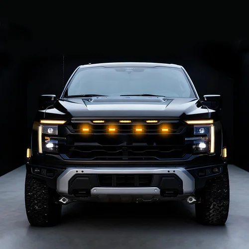 Imagen 2 del producto Luz de rejilla delantera de 18LED para FORD F-150 RAPTOR, luz de circulación diurna para coche, lámpara de cejas para rueda para camioneta todoterreno, 12V