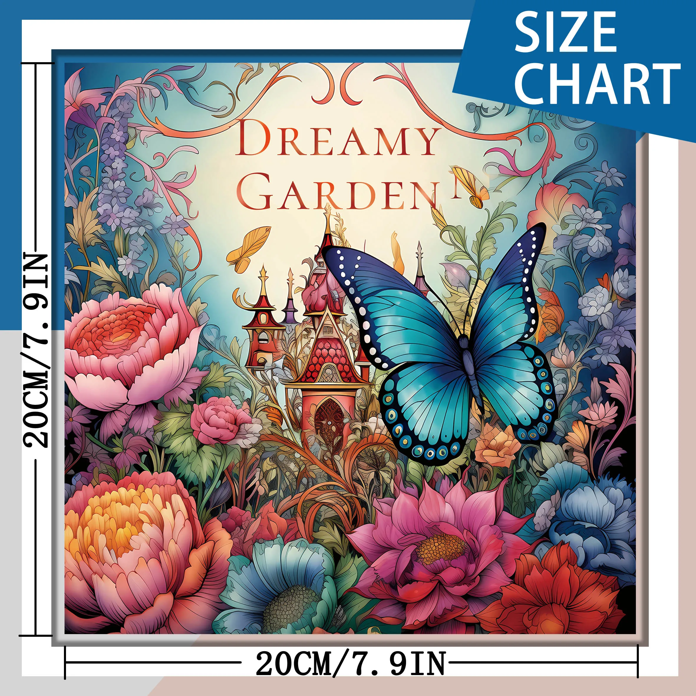 Bview Art Adult Coloring Book Garden Fantasy: Stress Relief Relaxation with Vibrant Flowers & Intricate Enchanting Scenes ﻿