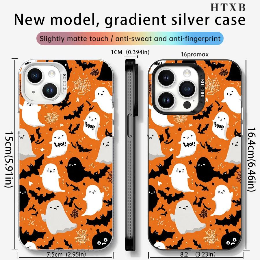 حافظة هاتف BOO Ghost بخلفية صفراء لهاتف iPhone 17 إلى 11 Pro Max Plus #2