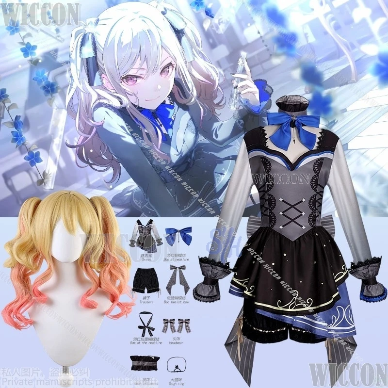 Tenma ساكي ليو/تحتاج Lnwl2 لعبة مشروع Sekai تأثيري موضة القوطي فستان Kawaii القوس شعر مستعار هالوين عيد الميلاد حفلة كرنفال الزي