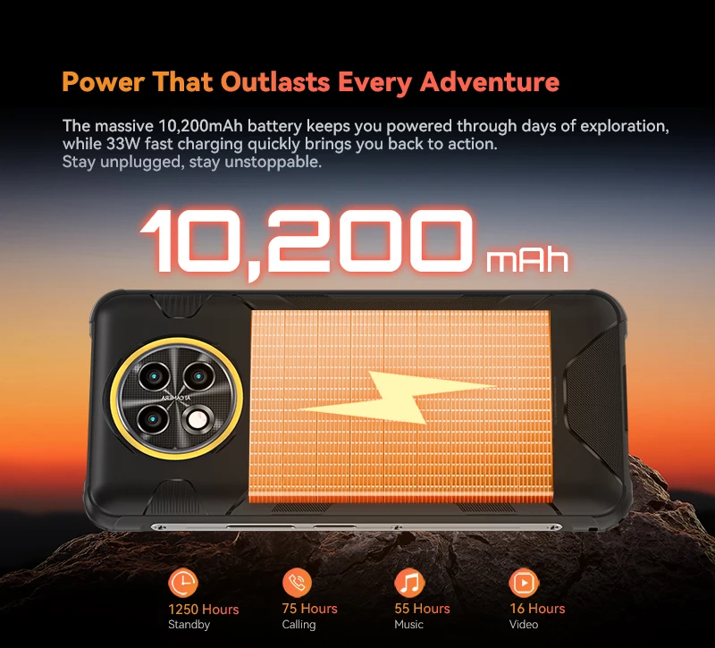 Rugged Smartphone Android 16, Cubot KingKong ACE 5, 20GB RAM(8+12GB), 256GB ROM, 10200mAh Battery, 6.745" 120Hz Screen, 48MP,NFC