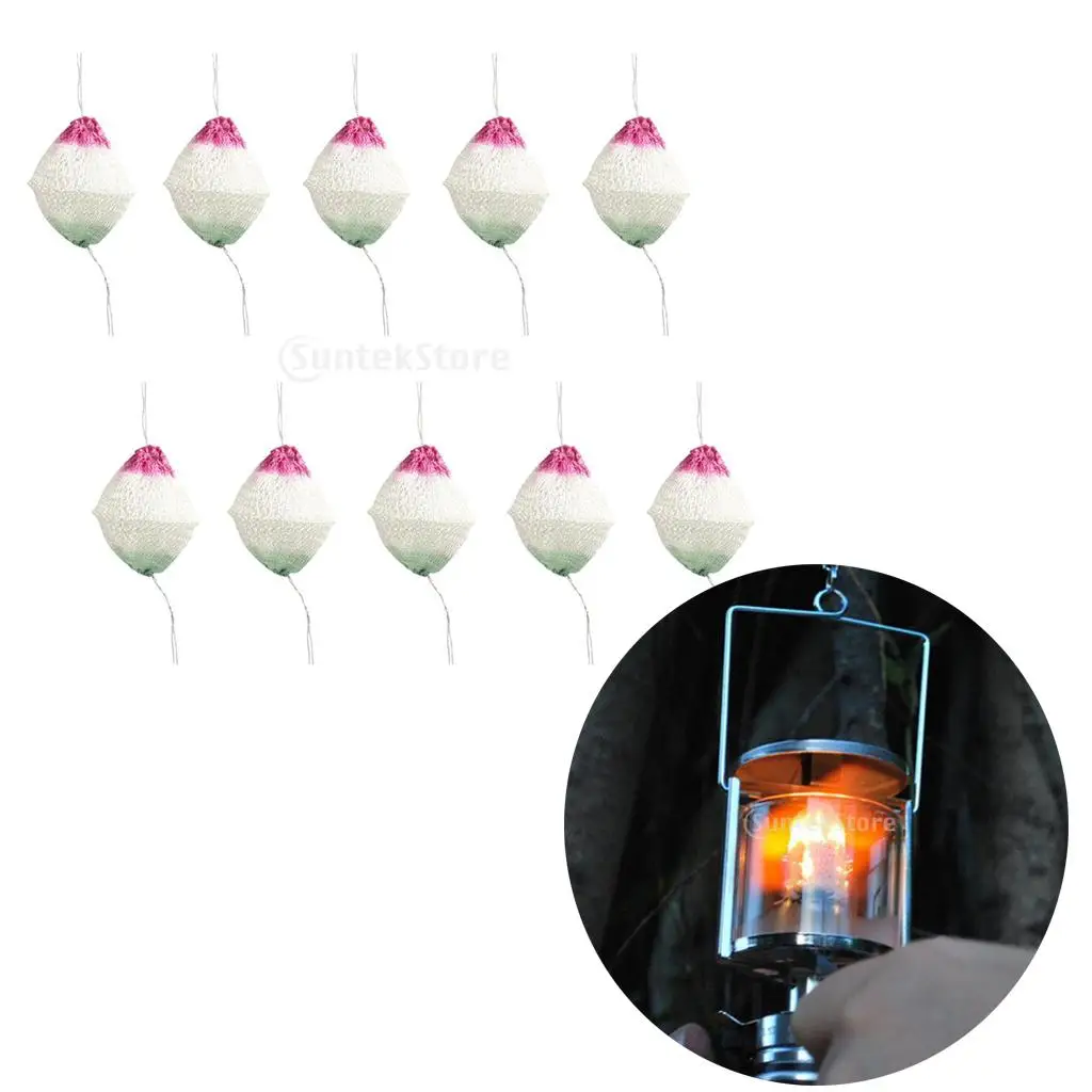 10pcs Gas Lantern Mantles Lamp Mantle Camping Accessories - 9cm A