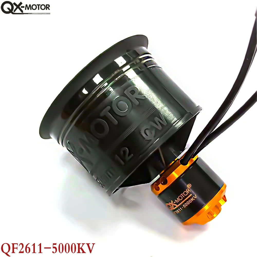 QX-MOTOR EDF 12 블레이드 덕트 선풍기 QF2611 3300/4000/4600/5000KV CW/CCW 브러시리스 모터, 리모컨 장난감 부품, 50mm