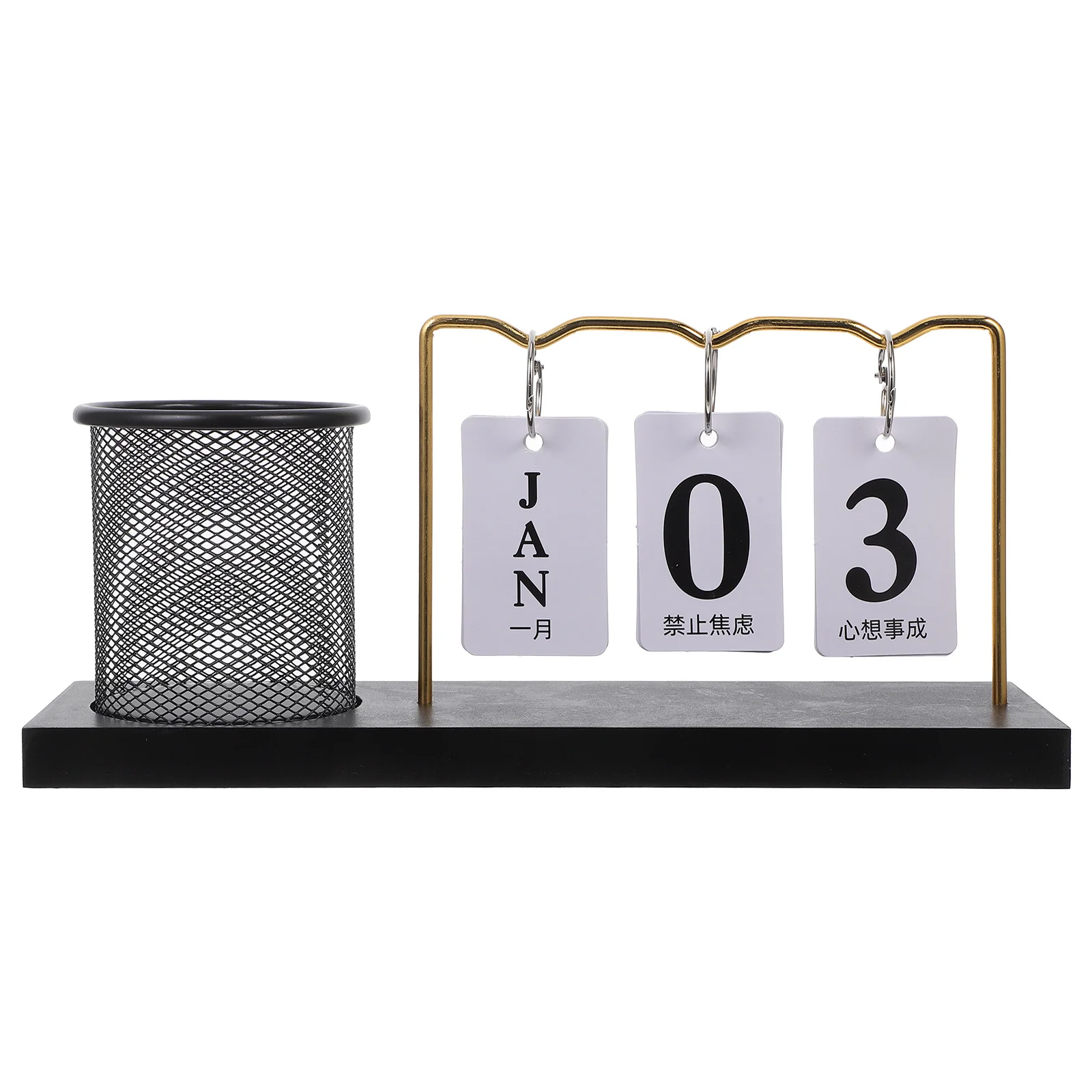 

Деревянный вечный флип-календарь, держатель для ручек, многофункциональный настольный органайзер для офиса, классной комнаты, домашний декор, стильная чашка для ручек, карандаш