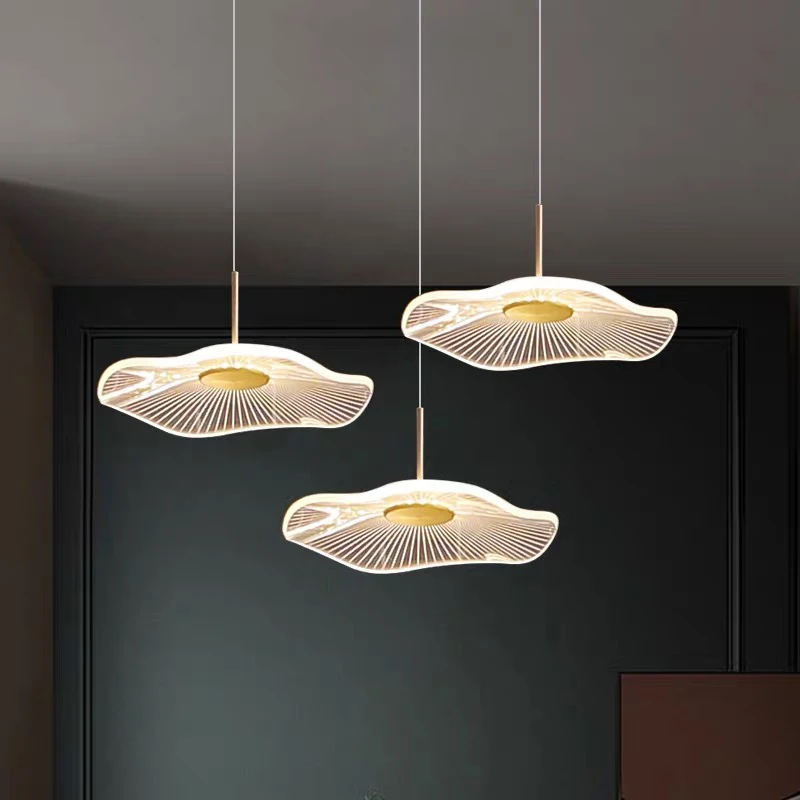 Luxury Art Duplex Building Chandelier Lotus Leaf Pendant Light Indoor Hanging Lamp Engineering Lighting for Home Decoration