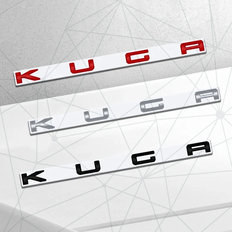 3D Auto Metal For Kuga Badge MK1 MK3 MK2 RS Line Eco Boost Hybrid Car Rear Trunk Emblem Sticker LOGO Decor Body Styling