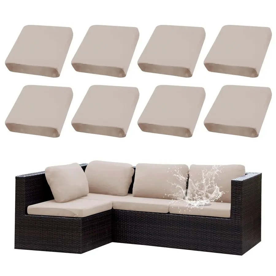 

Cushion Covers Set,8PCS Waterproof Patio Furniture Couch Seat Slipcovers, Replacement for Sofa Sectional ChairCoverOnly