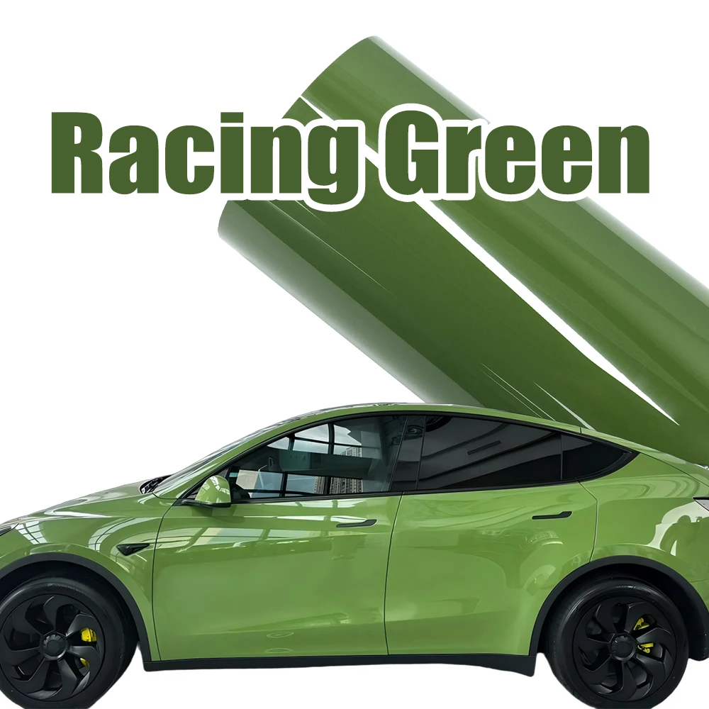 

Виниловая пленка для гонок из домашних животных, зеленая автомобильная виниловая пленка, самоклеящаяся пленка «сделай сам», технология выключения воздуха, наклейка против царапин, пленка для изменения цвета кожи автомобиля