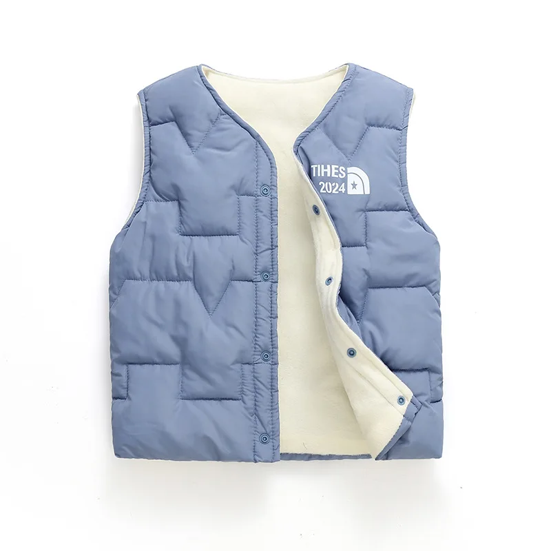 

Warm Lined 4 To 14 Years Kids' Puffer Vest, Pink Sleeveless Jacket with Cute Print, Cozy Inner Warm Inner Layer for Boys & Girls
