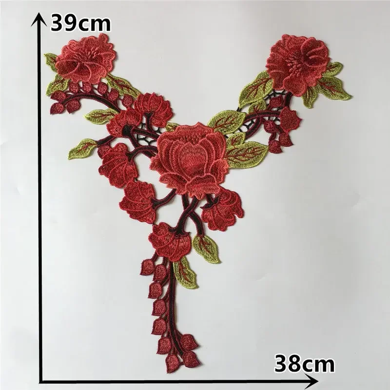 High quality Lace Fabric Flower Dress Decoration Venise Sewing Collar Embroidery Neckline Clothing Applique Craft Accessories