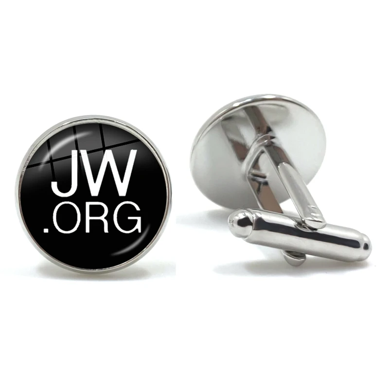 New Arrival JW.ORG Cufflinks Steampunk Jehovah\'s Witnesses Glass Dome Cuffs Jewelry Handmade Gifts Round Shirt Cuff