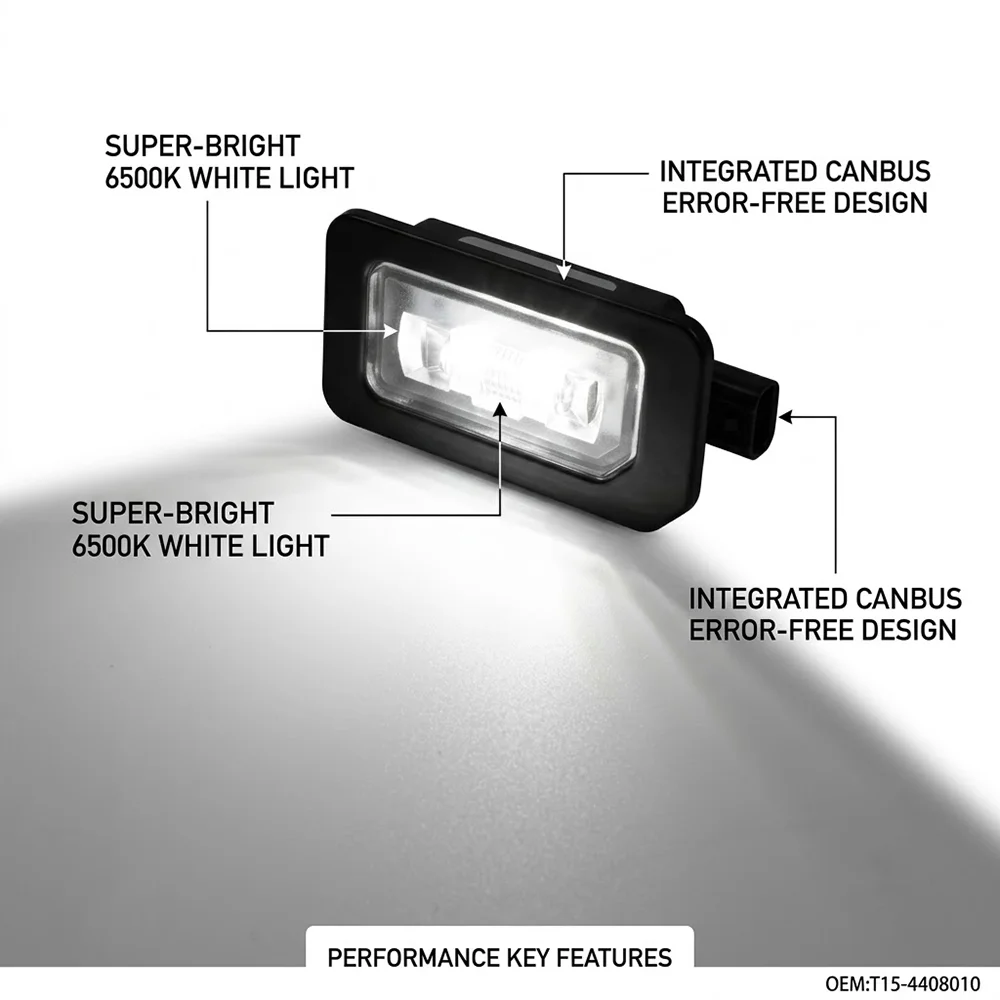T15-4408010 Rear License Plate Light Lamp for Chery Tiggo 2 7 8 Pro Jetour X70 X90 Trunk Tailgate Number Lamp Replacement