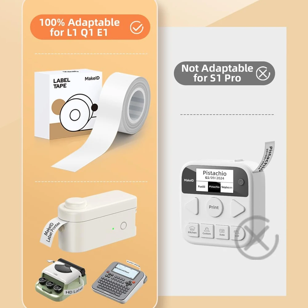 MAKEID L1 Pocket Printer Thermal Label Printer Machine Bluetooth Connection Inkless Printing DIY Sticker for Home Office