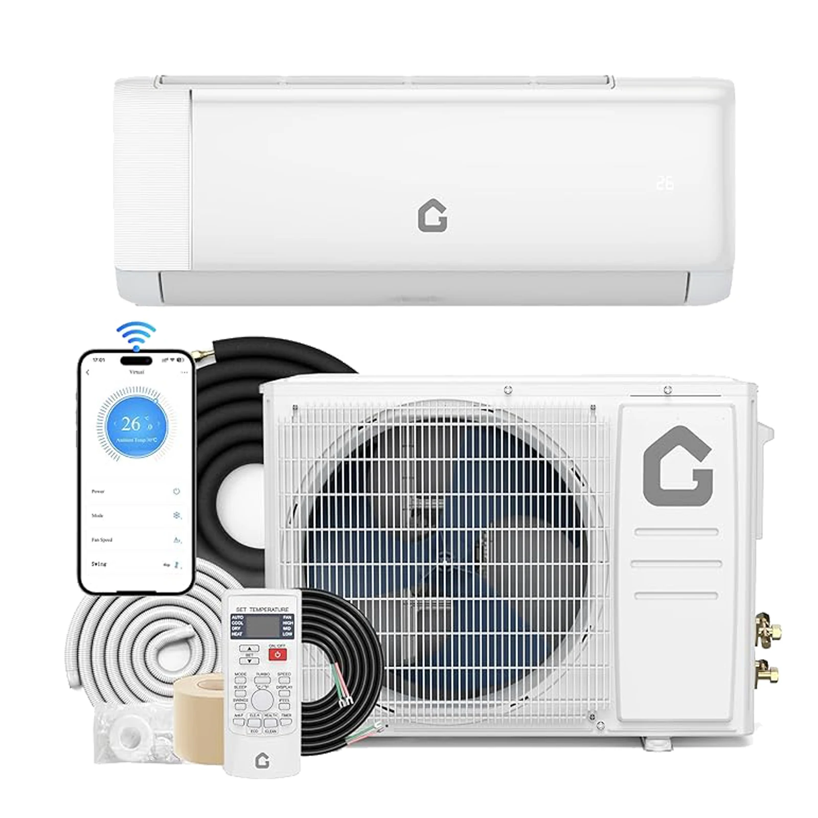 

Сплит-система кондиционирования воздуха 12000 BTU, настенная, охлаждение и обогрев, энергосберегающая, контроль температуры, площадь охвата 750 квадратных футов.